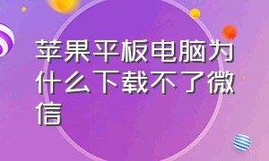 苹果平板电脑为什么下载不了微信