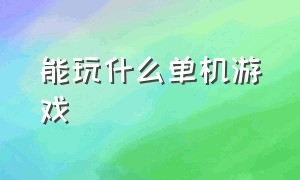 能玩什么单机游戏（长期能玩的单机游戏）