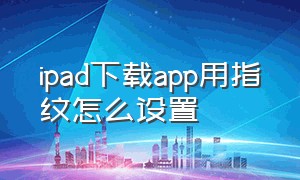 ipad下载app用指纹怎么设置