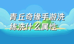 青丘奇缘手游洗练洗什么属性（心剑奇缘手游洗练颜色顺序）