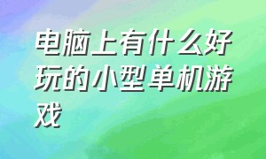 电脑上有什么好玩的小型单机游戏