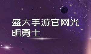 盛大手游官网光明勇士（盛大手游）