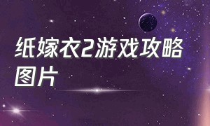 纸嫁衣2游戏攻略图片（纸嫁衣2游戏攻略全部完整版）