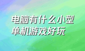 电脑有什么小型单机游戏好玩