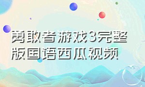 勇敢者游戏3完整版国语西瓜视频