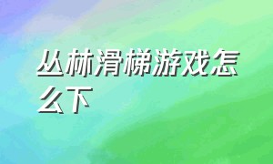 丛林滑梯游戏怎么下