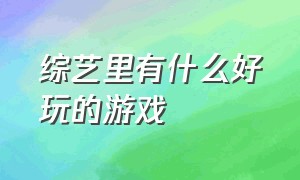 综艺里有什么好玩的游戏