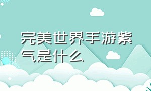 完美世界手游紫气是什么