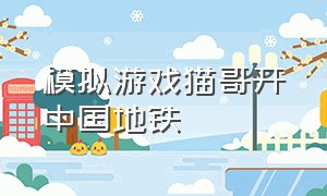 模拟游戏猫哥开中国地铁