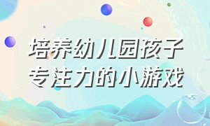 培养幼儿园孩子专注力的小游戏（培养幼儿园孩子专注力的小游戏教案）