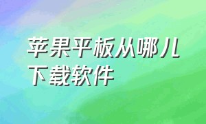 苹果平板从哪儿下载软件