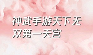 神武手游天下无双第一天宫