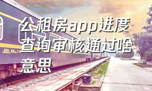 公租房app进度查询审核通过啥意思