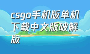 csgo手机版单机下载中文版破解版