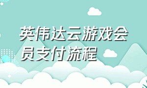 英伟达云游戏会员支付流程