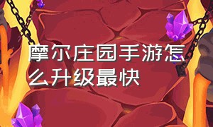 摩尔庄园手游怎么升级最快