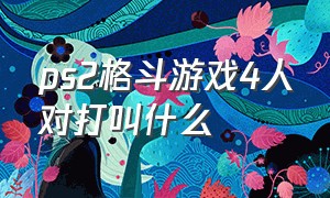 ps2格斗游戏4人对打叫什么（四人对战格斗游戏）