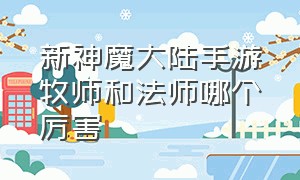 新神魔大陆手游牧师和法师哪个厉害