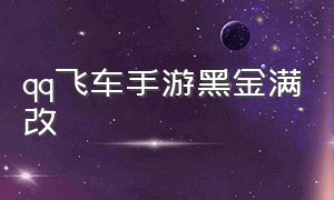 qq飞车手游黑金满改