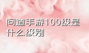 问道手游100级是什么级别