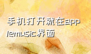 手机打开就在applemusic界面