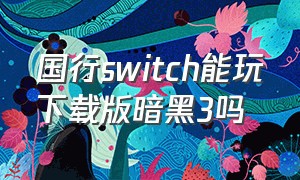 国行switch能玩下载版暗黑3吗