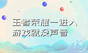 王者荣耀一进入游戏就没声音（王者荣耀游戏没声音了怎么办）