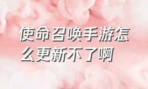 使命召唤手游怎么更新不了啊