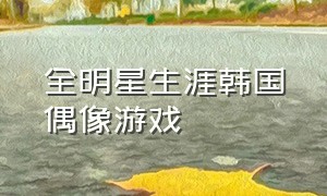 全明星生涯韩国偶像游戏