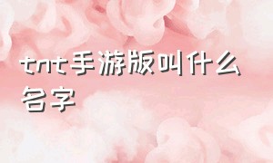 tnt手游版叫什么名字