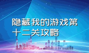 隐藏我的游戏第十二关攻略