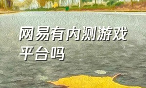 网易有内测游戏平台吗