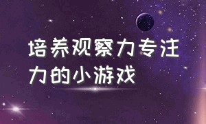 培养观察力专注力的小游戏