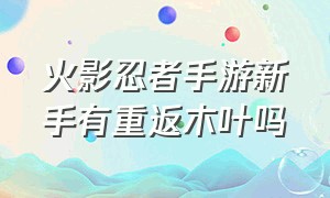 火影忍者手游新手有重返木叶吗（火影忍者手游重返木叶重燃点攻略）