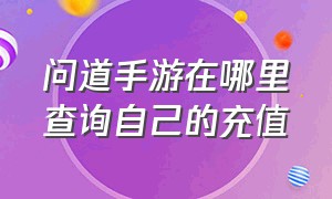 问道手游在哪里查询自己的充值