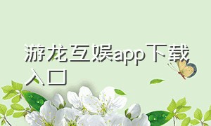 游龙互娱app下载入口