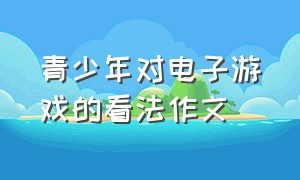 青少年对电子游戏的看法作文