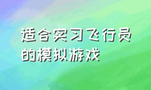 适合实习飞行员的模拟游戏（飞行员模拟器入口游戏推荐）