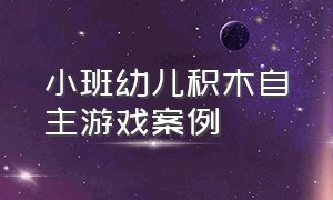 小班幼儿积木自主游戏案例