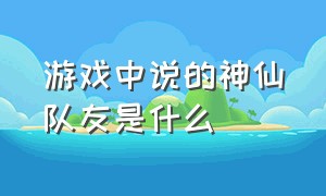 游戏中说的神仙队友是什么