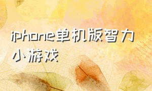 iphone单机版智力小游戏