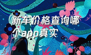 新车价格查询哪个app真实（查询全国新车价格app）