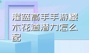 灌篮高手手游樱木花道潜力怎么配