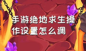 手游绝地求生操作设置怎么调