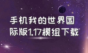 手机我的世界国际版1.17模组下载（我的世界手机国际版免费模组）