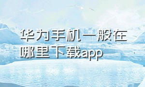 华为手机一般在哪里下载app