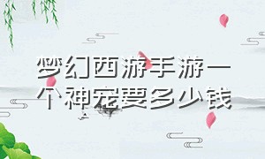 梦幻西游手游一个神宠要多少钱