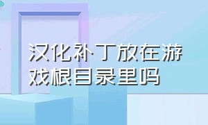 汉化补丁放在游戏根目录里吗