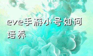 eve手游小号如何培养（EVE手游怎么开小号）