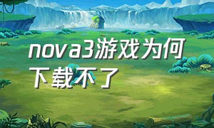 nova3游戏为何下载不了